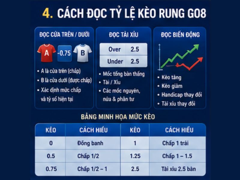 Cách Đọc Tỷ Lệ Kèo Rung GO8