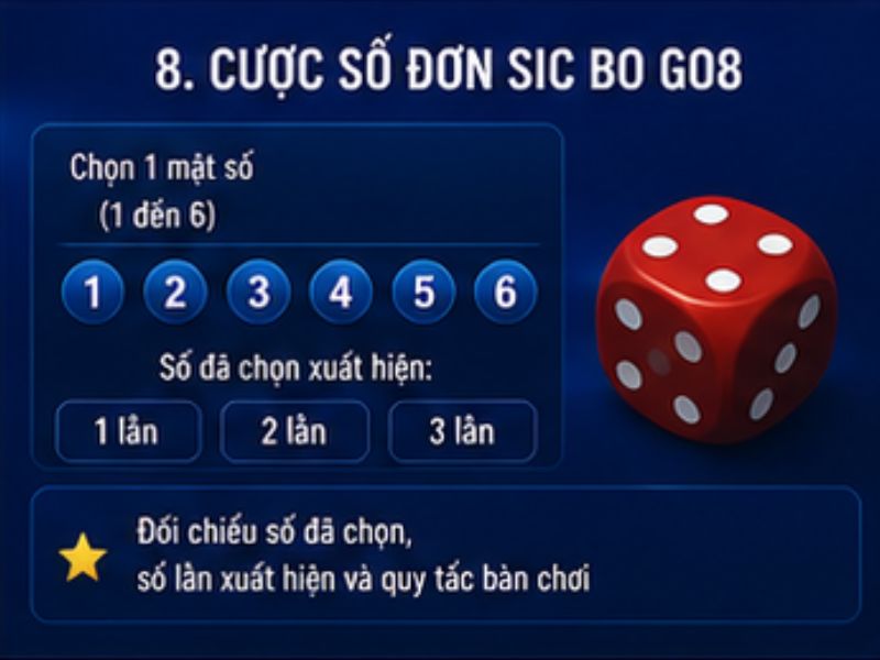 Cược Số Đơn Sic Bo GO8