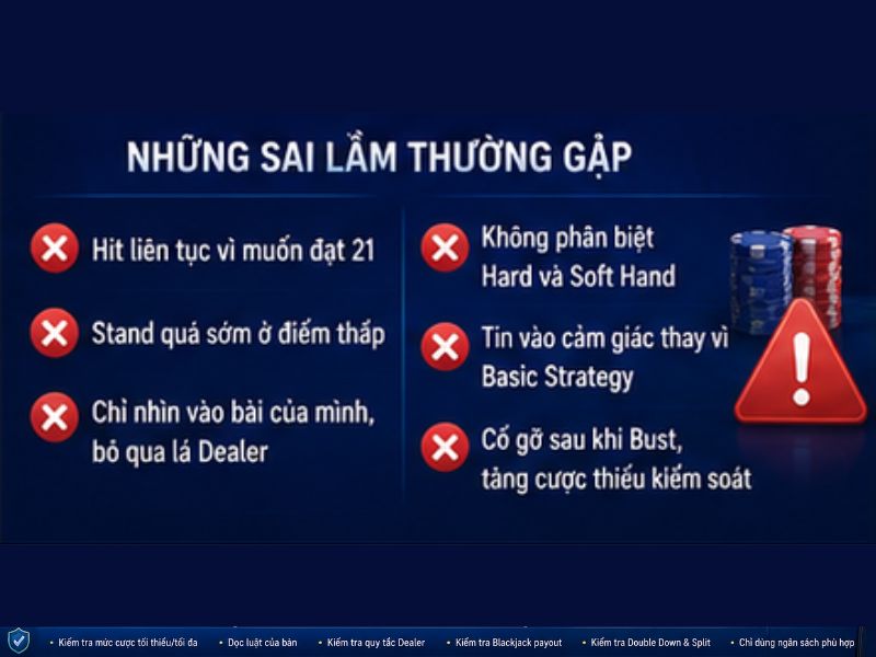 Những sai lầm khi sử dụng Hit và Stand